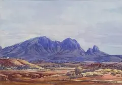 Mount Sonder by Albert Namatjira, c.1950s, watercolour on paper, sold Apr 2020