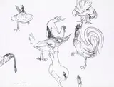 Chooks by William Robinson, 1983, pencil on paper, offered May 2020