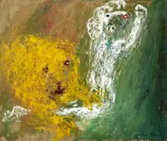 White Nebuchadnezzar With Lion by Arthur Boyd, c.1966 – 68, oil on canvas, sold May 2020