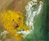 White Nebuchadnezzar With Lion by Arthur Boyd, c.1966 – 68, oil on canvas, sold May 2020