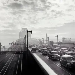 Sydney Harbour Bridge 2 by David Moore, 1947, silver gelatin photograph, sold Jun 2020