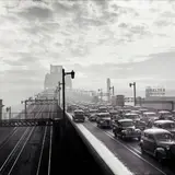 Sydney Harbour Bridge 2 by David Moore, 1947, silver gelatin photograph, sold Jun 2020