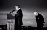 President Johnson And Prime Minister Holt At Canberra Airport by David Moore, 1966, silver gelatin photograph, sold Jun 2020