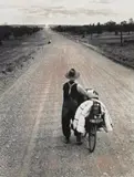 Swagman On The Road To Wilcannia by Axel Poignant, c.1954 (printed c.19, silver gelatin photograph, sold Jun 2020