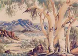 Jay Creek Country by Albert Namatjira, early 1950s, watercolour on paper, sold Aug 2020