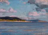 Coastal Scene by E. Phillips Fox, c.1913-14, oil on board, sold Aug 2020