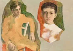 Fragments by Justin O’brien, c.1968, oil on composition board, offered Aug 2020