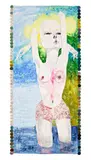 To Anymore… by Del Kathryn Barton, 2008 – 2009, watercolour, gouache, ink and silk with embroidery thread on paper, offered Aug 2020