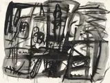 Black And White Abstract by Tony Tuckson, c.1960, gouache on paper, sold Aug 2020
