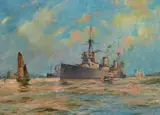 Hmas Australia In Sydney by John Charles Allcot, 1916, oil on canvas, sold Aug 2020