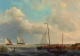 Shipping Off The Coast by Attributed Hermanus Koekkoek, oil on canvas, offered Aug 2020