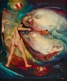 Dream Of Prometheus 7 by James Gleeson, c.1964, oil on board, sold Aug 2020