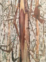 The Blasted Tree by Clifton Pugh, 1975, oil on canvas, sold Mar 2021