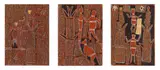 Three Untitled Paintings by Jabarrgwa (Kneepad) Wurrabadalumba, 1968, natural earth pigments on board, sold May 2021
