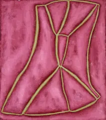 Untitled by Ildiko Kovacs, 2001, oil on card on canvas on plywood, sold Aug 2021