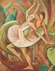 Ballet Dancers by Dorothea Francis, c.1940s, oil on canvas, sold Aug 2021