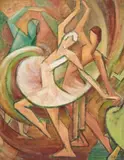Ballet Dancers by Dorothea Francis, c.1940s, oil on canvas, sold Aug 2021