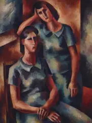 The Sisters by Nancy Borlase, 1945, oil on board, sold Aug 2021