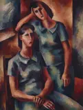 The Sisters by Nancy Borlase, 1945, oil on board, sold Aug 2021