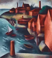 Waterfront – Balmain by Nancy Borlase, 1946, oil on board, sold Aug 2021