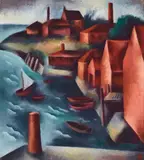 Waterfront – Balmain by Nancy Borlase, 1946, oil on board, sold Aug 2021
