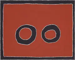 Untitled by Rammey Ramsey, 2005, ochres and pigment with acrylic binder on craft wood, sold Aug 2021