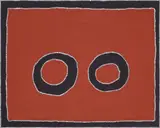 Untitled by Rammey Ramsey, 2005, ochres and pigment with acrylic binder on craft wood, sold Aug 2021