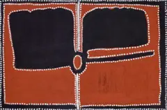 Warlawoon by Rammey Ramsey, 2000, ochres and pigment with acrylic binder on plywood, sold Aug 2021