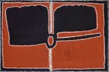 Warlawoon by Rammey Ramsey, 2000, ochres and pigment with acrylic binder on plywood, sold Aug 2021