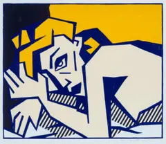 Reclining Nude by Roy Lichtenstein, 1980, from EXPRESSIONIST WOODCUTS series, sold Sep 2021