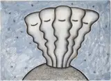 Untitled (Five Heads) by Paul Boston, gouache and charcoal on paper, sold Sep 2021
