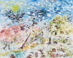 Snow At Hurstbridge by John Perceval, c.1993, oil on canvas, sold Sep 2021