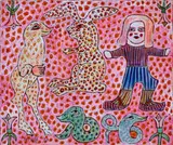 Untitled (In The Garden) by Mirka Mora, 1970, gouache and pen on card, sold Sep 2021