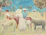 Cobbers by Adrian Lawlor, c.1938, oil on card, offered Sep 2021