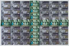 Coloured Family by Gilbert&George, 1981, postcards mounted on paper, sold Mar 2022