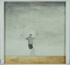 Skipping by Noel McKenna, 2009, oil on plywood in artist's frame, sold Mar 2022