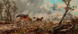 The Corduroy Road by James Alfred Turner, 1889, oil on canvas, sold Apr 2022