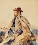 Portrait Of J. Douglas Perrett by Girolamo P. Nerli, 1894, watercolour on paper, sold Apr 2022