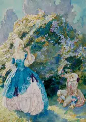 Love Arbour by Norman Lindsay, watercolour on paper, sold Apr 2022