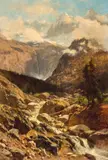 View Of Mountains And Stream by Ettore Cumbo, 1879, oil on canvas, sold Apr 2022