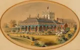 Colonial Home, Horse And Trap by William Tibbits, watercolour, pencil and bodycolour on paper on card, sold Apr 2022