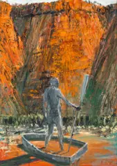 (Desert Figure With Oar) Upright by Euan MacLeod, 2006, oil on canvas, sold May 2022