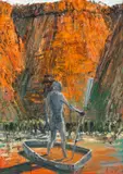 (Desert Figure With Oar) Upright by Euan MacLeod, 2006, oil on canvas, sold May 2022