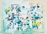 Space For Fishing by Yvonne Audette, 1967, ink and gouache on paper, sold May 2022