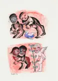Now You See Me – Now You Don’T by Mirka Mora, c.1970, charcoal and pastel on paper, sold May 2022