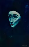 Pagliacci by Robert Dickerson, enamel on board, sold May 2022