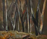 Sherbrooke Forest by Fred Williams, c.1960, oil on composition board, sold Aug 2022