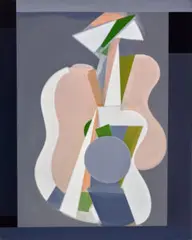 Guitar Woman by Robert Jacks, 1997, oil on canvas, sold Aug 2022