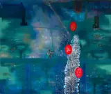 The Interruption by Jon Cattapan, 1990 – 92, oil on canvas, sold Aug 2022