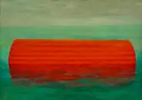 Orange Column by Tim Maguire, 1987, also known as CORINTH oil on canvas, sold Aug 2022